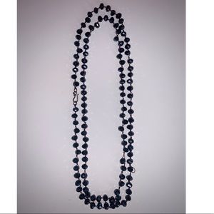 50 inch Black Bead Necklace or Wrap Bracelet